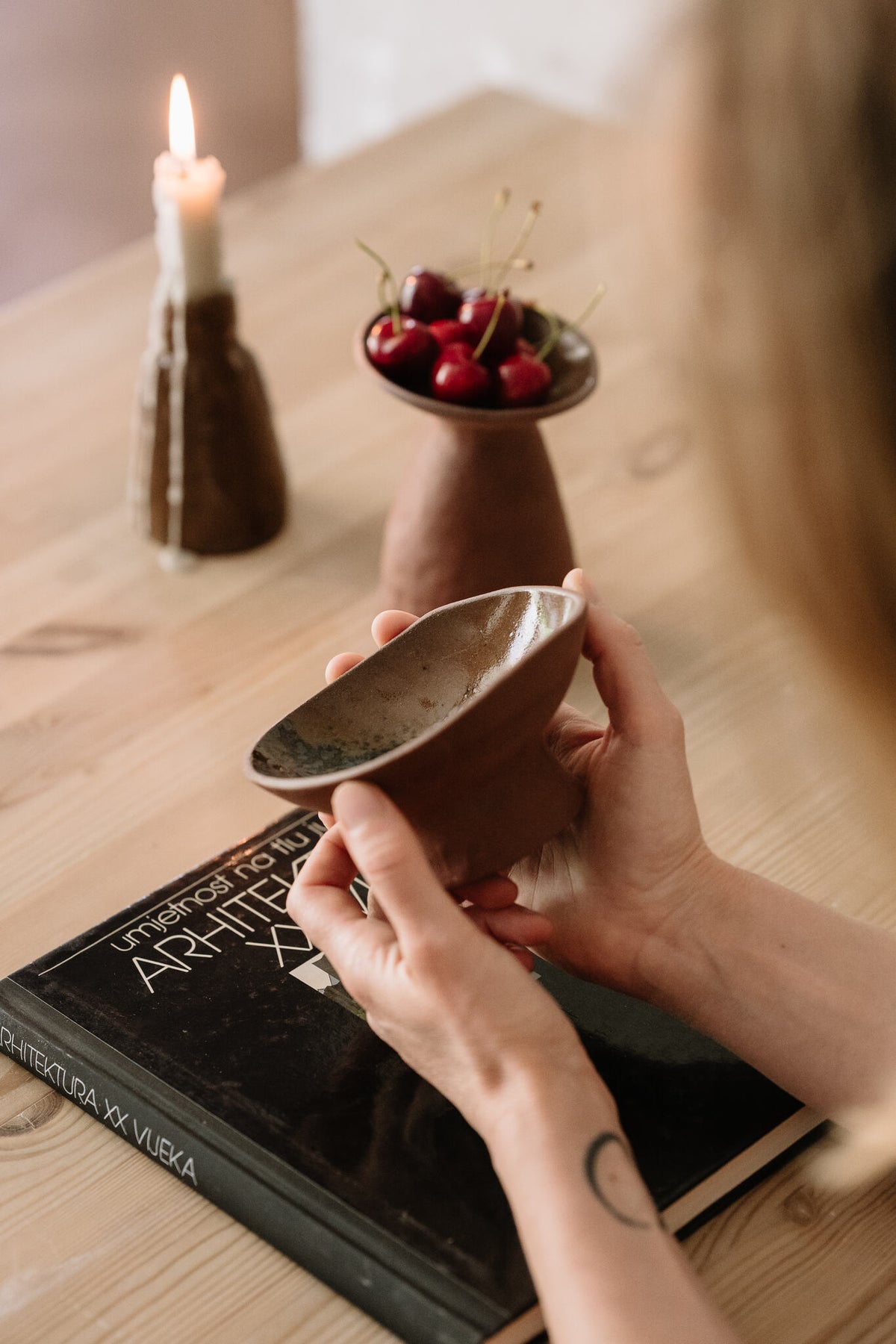 Pedestal Bowl Volcanic Ash